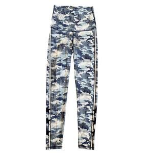 Emily Hsu Camo & Striped Leggings Size Medium